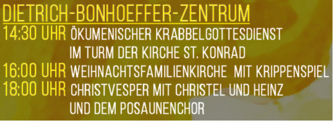 Heiligabend im Dietrich-Bonhoeffer-Haus/ Turm St. Konrad